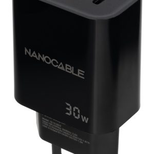 Cargador de Pared Nanocable 10.10.2012/ 1xUSB/ 1xUSB Tipo-C/ 30W/ Negro