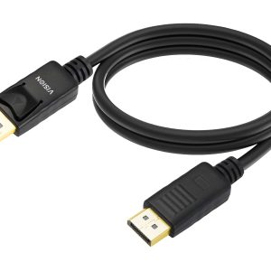 2 m DisplayPort cable - version 1.4 8k at 60 hz - gold connectors - DP (m) to DP (m) - outer diameter 7.3 mm - 28 awg -…