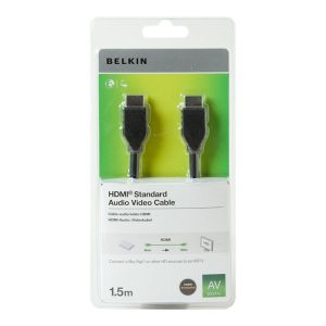 Belkin Standard - Cabo HDMI - HDMI macho para HDMI macho - 1.5 m - proteção dupla - preto - suporte de 4K