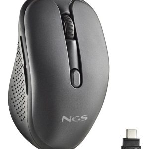 Ratón Inalámbrico NGS Evo Mix silencioso/ Batería recargable/ Hasta 3200 DPI/ Negro