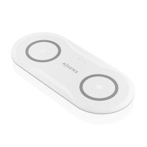 Base de carga Inalámbrica Aisens ASCH-15W2WC059-W/ 15W/ Blanco