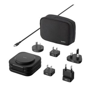 Belkin BoostCharge Pro 3-in-1 - Almofada de carregamento sem fios - magnético com Qi2 + adaptador de energia AC - 15…