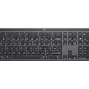 Logitech MX Keys - Teclado - retroiluminação - sem fios - Bluetooth, 2.4 GHz - QWERTY - Italiano - grafite