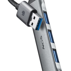 Hub USB NGS IHUB4 Micro/ 4xUSB/ Gris