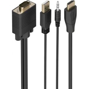 Cabo Conversor Aisens A115-1007 VGA + USB + Jack para HDMI