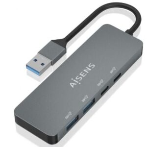 Hub USB 3.2 Aisens A106-0696 com 4 Portas Cinzento