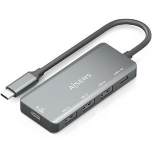 Hub USB Tipo-C Aisens A109-0945 Cinzento