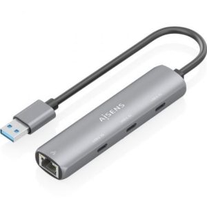 Hub USB Aisens ASUC-4P037-GR com 3x USB-C e RJ45