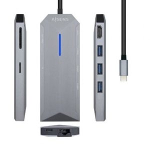 Docking USB Tipo-C Aisens ASUC-8P004-GR Cinzento
