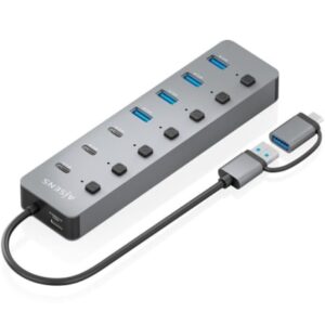 Hub USB Tipo-C Aisens ASUC-8P043-GR 8 Portas