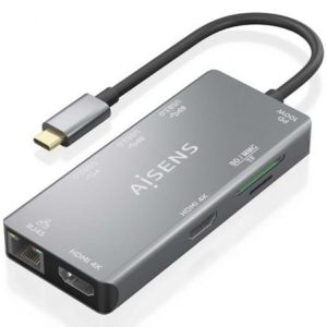 Docking USB-C Aisens ASUC-9P018-GR 2xHDMI 4K