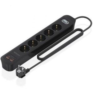 Regleta Aisens ASPS-2A2C15-BK 5 Tomadas + 2 USB