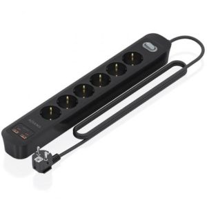 Regleta Aisens ASPS-2A2C17-BK 6 Tomadas + 2 USB-A + 2 USB-C