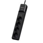 Régua com interruptor Cyberpower P0420SUD0-DE/ 4 Tomadas de corrente/ 2 USB/ Cabo 1.8m/ Preta