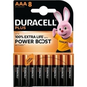 Pack 8 Pilhas AAA Duracell Plus Power 1.5V