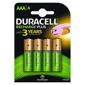 Pack 4 Pilhas AAA Duracell HR3-B Recarregáveis 1.2V