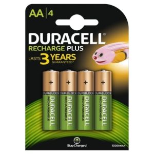Pack 4 Pilhas AA Duracell HR6 1.2V Recarregáveis