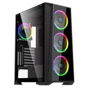 Caixa Gaming Semitorre Hiditec MH12 GLASS Preta