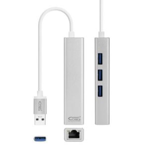 Hub USB 3.0 Nanocable 10.03.0403 com Ethernet