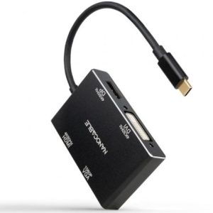 Conversor Nanocable 10.16.4307 USB-C para VGA/DVI/HDMI/DP