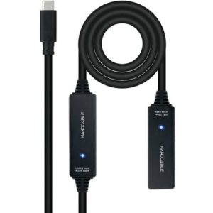Cabo Alargador USB Tipo-C 3.2 Nanocable 10m Preto