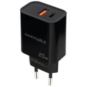 Carregador de Parede Nanocable 10.10.2008 20W Preto