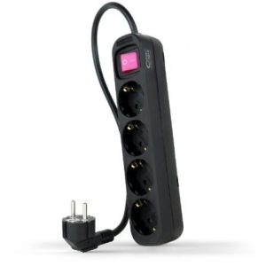 Nanocable 10.37.0004-BK Regleta 4 Tomadas Interruptor 1,4m