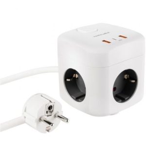 Nanocable 10.37.0011 — Regleta 3 Tomadas + 2 USB
