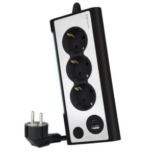Regleta Nanocable 10.37.0013-BK 3 Tomadas USB Negro