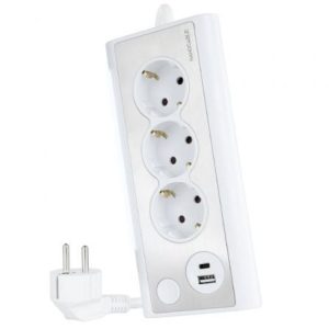 Regleta Nanocable 10.37.0013-W 3 Tomadas USB 1.5m