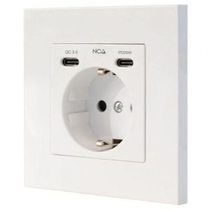 Roseta Nanocable 10.35.0012 Schuko + 2 USB-C