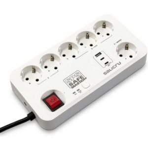 Regleta Salicru SAFE MASTER+ com 5 Tomadas e 3 USB