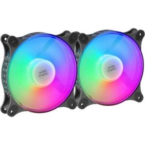 Pack 2 Ventiladores Mars Gaming MFDUO 12cm FRGB