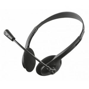Auriculares Trust Primo Chat com Microfone Jack 3.5 Preto
