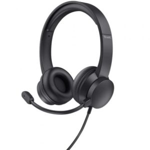 Auscultadores Trust Ayda com Fio e Microfone – Preto