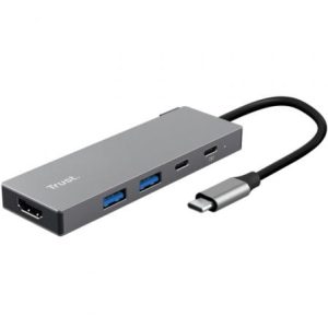 Trust Dalyx Hub USB Tipo-C com HDMI 4K e 5 Portas