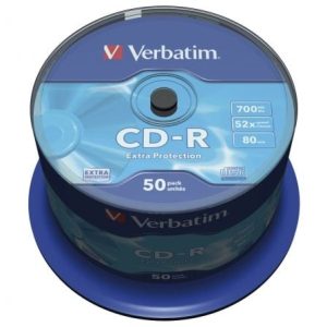 CD-R Verbatim Datalife 52X, 700 MB, Pack 50 unidades