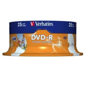 DVD-R Verbatim 16X Imprimível 25 unidades