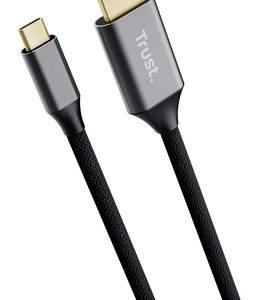 Cable Conversor HDMI 4K Trust CALYX/ USB Tipo-C Macho - HDMI Macho/ 2m/ Gris