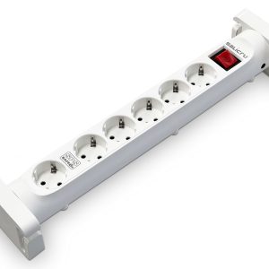 Regleta con interruptor Salicru SAFE 6S/ 6 Tomas de corriente/ Cable 1.4m/ Blanca