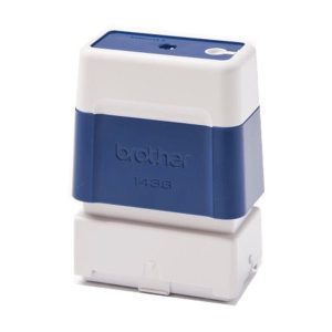 Carimbo - pré-tintado - azul - texto personalizado - 14 x 38 mm (pacote de 6)