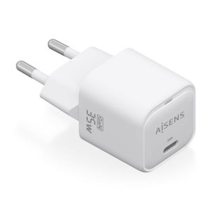 Cargador de Pared GaN Aisens ASCH-35W1P022-W/ 1xUSB Tipo-C/ 35W