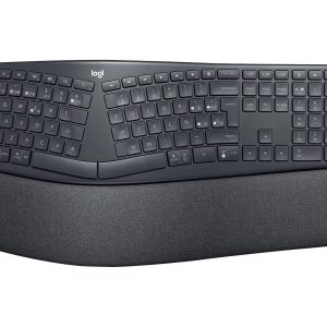 Logitech ERGO K860 - Teclado - sem fios - 2.4 GHz, Bluetooth 5.0 - QWERTY - Espanhol - grafite