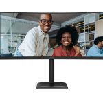 Monitor Profissional Ultrapanorâmico Curvo AOC CU34E4CV 34"/ WQHD/ Multimédia/ Regulável em altura/