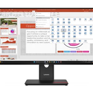 Lenovo ThinkVision T27-40 - Monitor LED - 27" - 1920 x 1080 Full HD (1080p) @ 120 Hz - IPS - 300 cd/m² - 1500:1 - 4 ms - HDMI, VGA, DisplayPort - preto eclipse