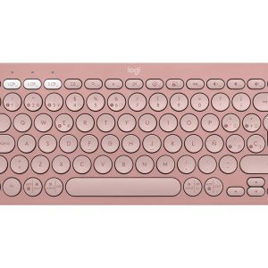 Logitech Pebble Keys 2 K380s - Teclado - sem fios - Bluetooth LE - QWERTY - Espanhol - rosa tonal