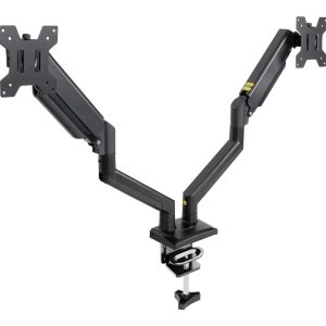 Soporte de Mesa para 2 Monitores TooQ DB1434TNR-B/ Giratorio/ Inclinable/ hasta 10kg