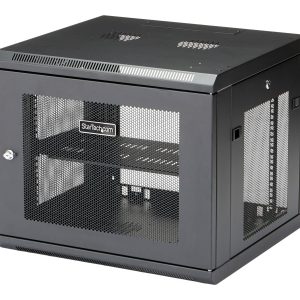 Startech "9U Wall Mount Server Rack Cabinet - 4-Post Adjustable Depth (2"" to 19"") Network Equipment Enclosure with…