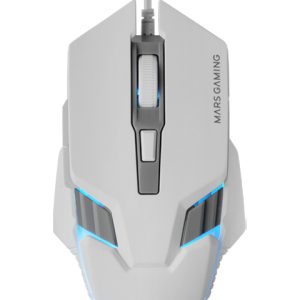 Ratón Gaming Mars Gaming MM024/ Hasta 4000 DPI/ Blanco
