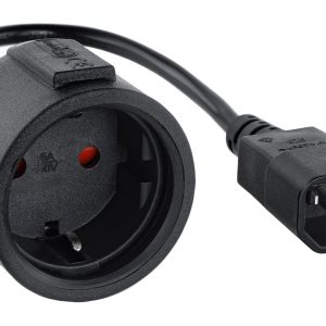 Adaptador Alimentación Nanocable 10.22.0902/ C14 Macho - CEE7 Hembra/ 50cm/ Negro